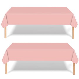 2Pcs Pink Party Tablecloth Decorations for Girls Birthday, Disposable Table Cloth, Table Covers, Dining Tablecover for Indoor or Outdoor Kid Wedding Birthday Picnic Party Decorations