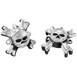 Kuryakyn 6281 Motorcycle Handlebar Accessory: Replacement Zombie Skull Hand Grip End Cap, Chrome, Pack of 1