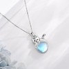 CUPENDA Moonstone Cat Necklace Sterling Silver Cute Cat Pendant Animal