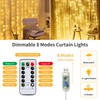 Hoteril LED USB Lichtervorhang 2.4mx1.8m, Lichterketten vorhang mit 8 Modi