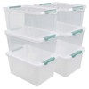 Utiao 35 Qt Storage Box with Clip Lid, 6 Packs,