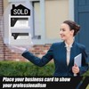 Real Estate Business Card Holder Wooden House Shape Display, Black