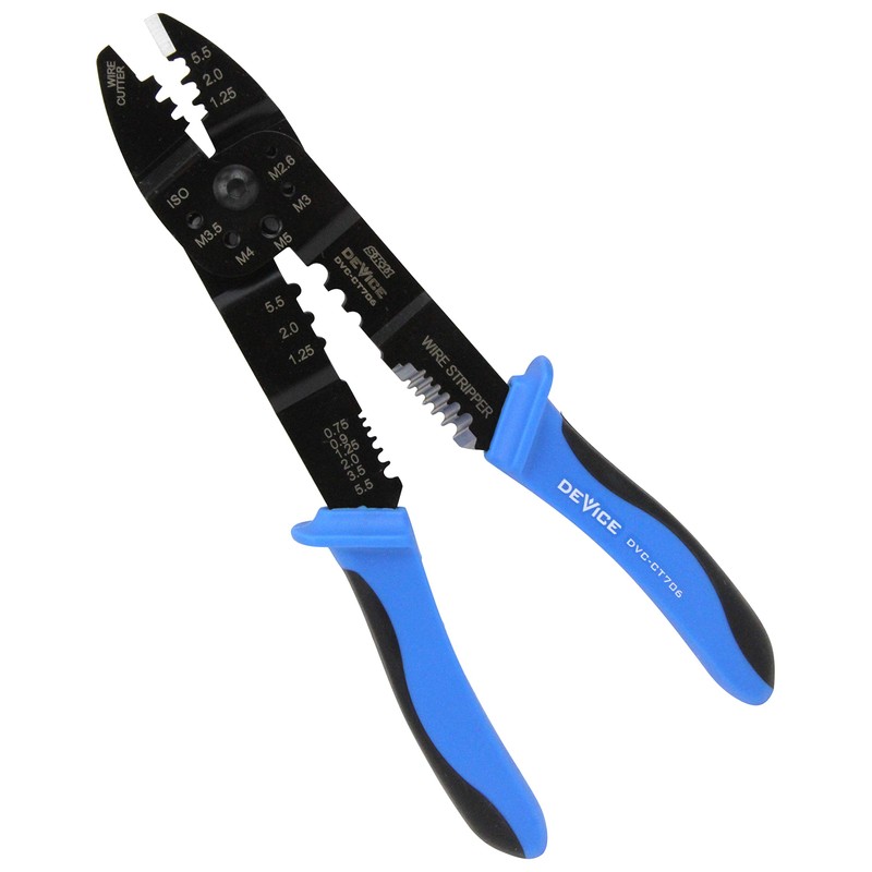 SK11 DEVICE Crimping Pliers DVC-CT706 Elastomer Resin Grip for Open