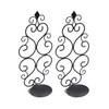 2 Pcs Candle Holder Exquisite Classical Style Black Iron Wall