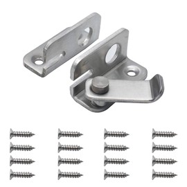 Jiozermi 4pcs SUS304 Stainless Steel Gate Latches Flip Door Latch Safety Door Lock 1.8" x 1.65", Brushed Nickel