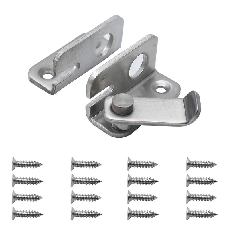 Jiozermi 4pcs SUS304 Stainless Steel Gate Latches Flip Door Latch