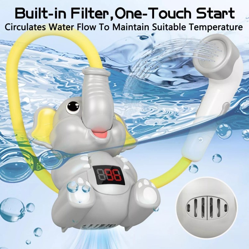 ZKP Baby Bath Toys with Shower Head Elephant Design Bathtub