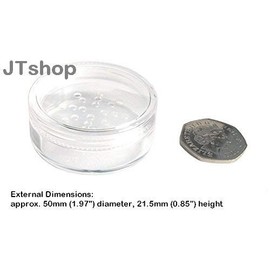 (PACK of 12) 20mL THICK WALL Empty SMALL PLASTIC CLEAR SIFTER JAR for Makeup/Balm/Glitter