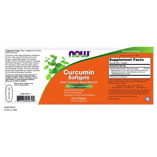 Curcumin - 120 Vegetarian Capsules by NOW