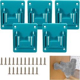 Tool Drill Mount Holder Compatible for Makita 18V Li-ion Drills, Heavy Duty ABS Tools Wall Dock Hanger for Garage, Workshop, Work Truck, 20 Screws, 5 Packs (No Tool)