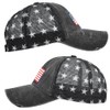 YULOONG Vintage Half Mesh Baseball Cap Embroidery USA Flag Stars