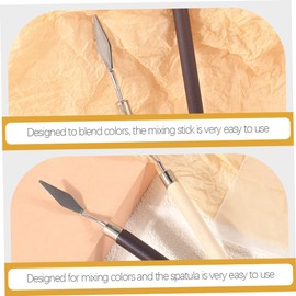 FOMIYES Nail Art Mixing Rods 6pcs Metal Makeup Spatula Foundation Spatula Tool for Cosmetics