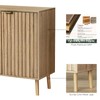 Vrullu Fluted Storage Cabinet, Free Standing Buffet, Wood Sideboard, Multifunctional