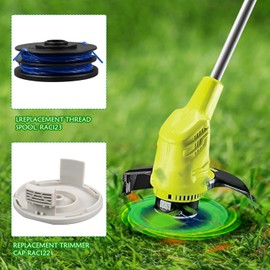 mzoLife String Trimmer Replacement Spool for Ryobi RAC123，Double Autofeed Trimmer Line Compatible with Ryobi RLT4027, RLT4125, RLT5027, RLT6030, RLT5127, RLT6130 ，1.6mm x 8.3M (3 spools + 1 cover)