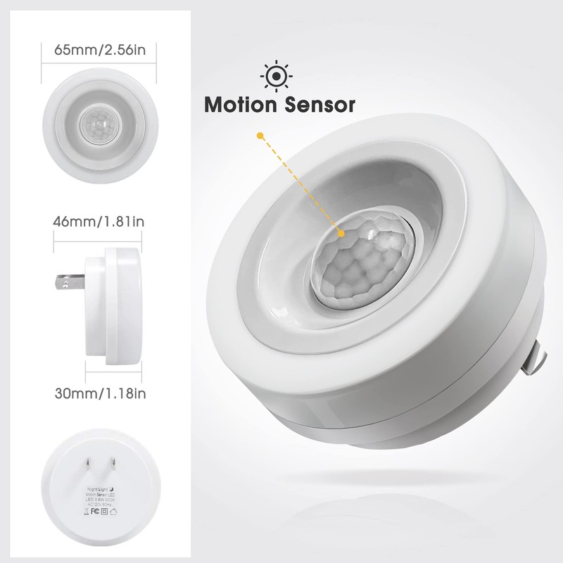 Briignite Motion Sensor Night Light, [2 Pack] Night Lights Plug