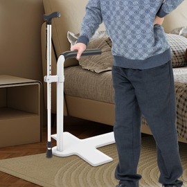 PIAOCAIYIN Couch Stand Assist, Carbon Steel Sofa Stand Assist Up to 330.69 Lbs, Chair Couch Lift Assist for Elderly/Knee Replacement/Handicapped, with Crutch Adjustable Height White