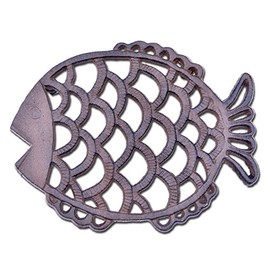 Decorative Cast Iron Trivet Fish Hot Pad 7.75" Wide