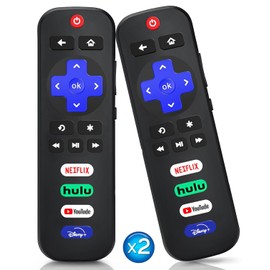 (Pack of 2) Universal Remote Replaced Control Only for Roku TV, MOBKAJUI Remote Compatible for TCL/Hisense/Onn/Sharp/Element/Westinghouse Roku Series TVs, (Not for Roku Stick and Box)