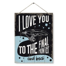 Star Trek Sign, Farmhouse Wood Sign, I Love You to the Final Frontier, Decorative Wood Plaque for Hanging, Vintage Star Trek Sign, Stars Wall Art, Rustic Home Decor, Bedroom Decor, Father's Day Gift