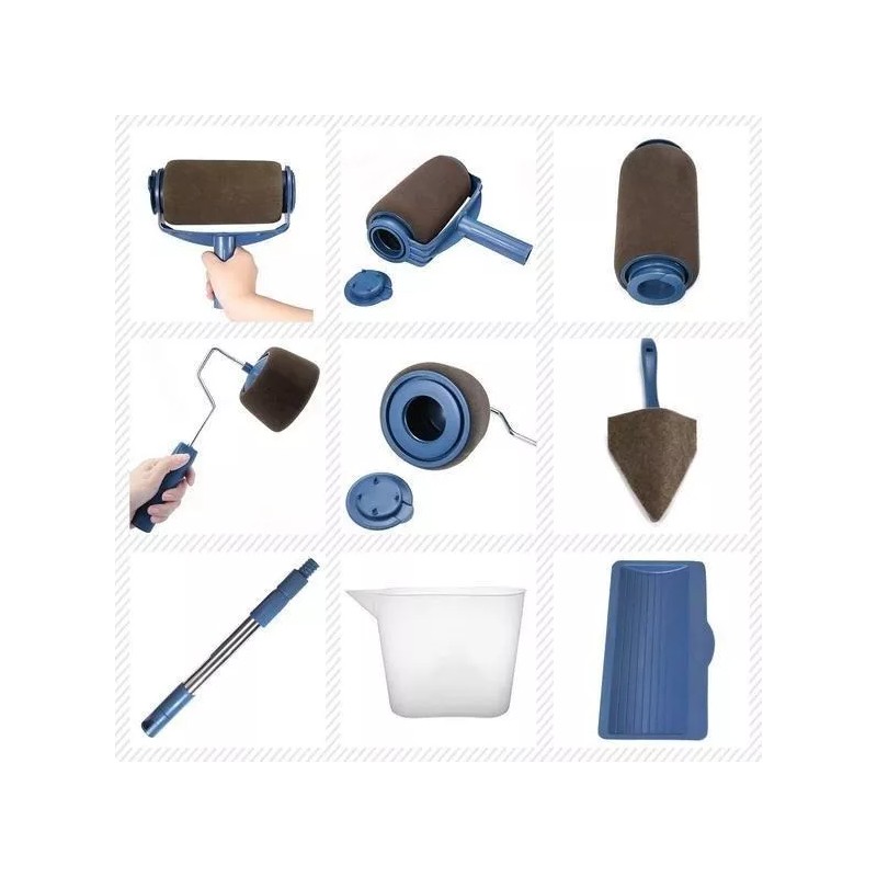 ArgenMex Kit De Pinutra Rodillo Rellenable 8 Piezas Unico Sin