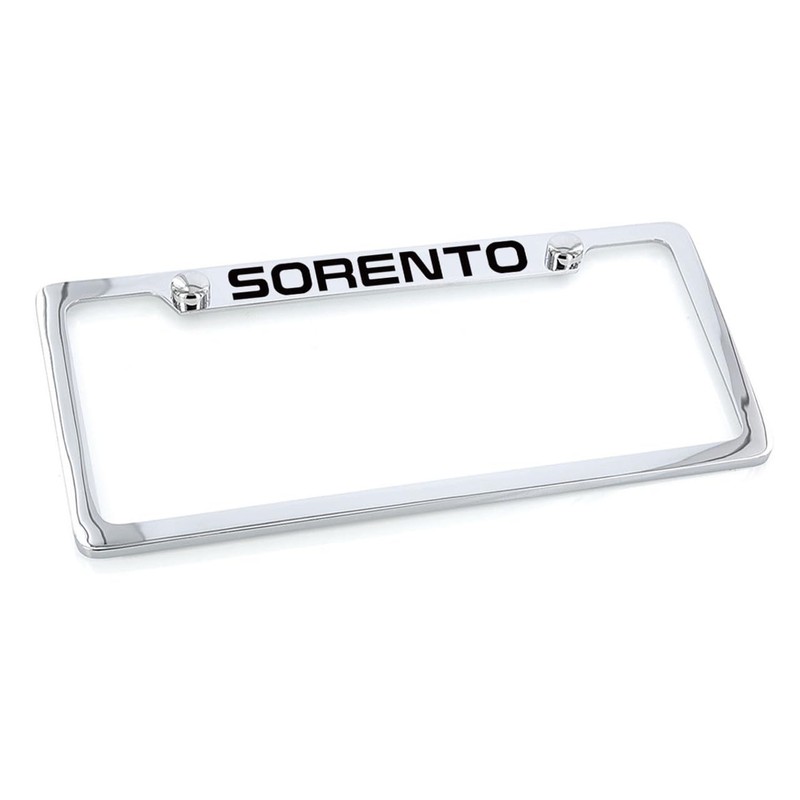 Kia Sorento License Plate Frame Chrome Plated Metal Bottom Notched