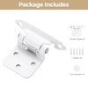 8 Pack 4 Pair White Cabinet Hinges - 1/2 inch