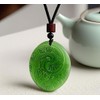 EXCELLANYARD Green Stone Heart Necklace for Women with Heart of