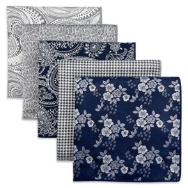 S&W SHLAX&WING Pack of 5 Men's Pocket Squares Set 32 cm Formal Men's Handkerchiefs for Suits Weddings Tuxedo and, Set5-3