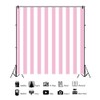 Leyiyi 8x8ft Photography Background Pink and White Stripe Backdrop Happy