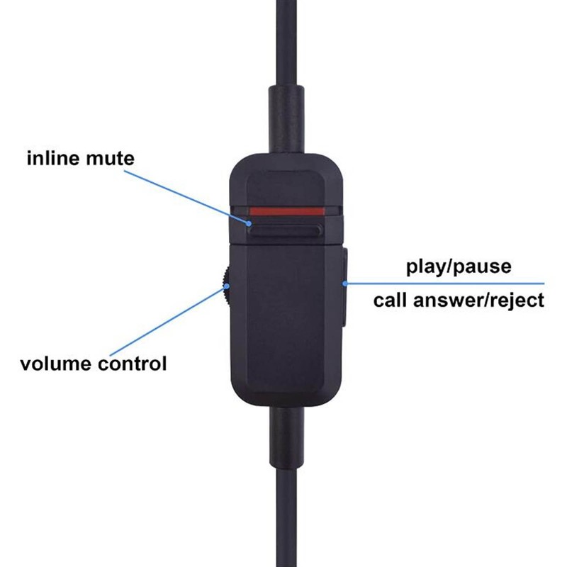 Replacement Headphone Cable 3.5mm Volume Control Sound Cable Compatible for