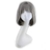 Bob Short Hair Wig Heat Resistant Synthetic Gray Breathable Fluffy