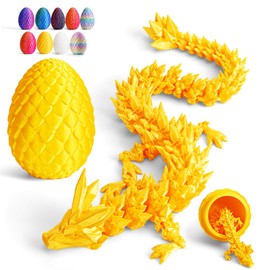 3D Printed Dragon in Egg, Articulated Crystal Dragon Egg Surprise Fidget Toy, Home Office Executive Desk Toys…