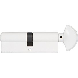 Rockwell Security 360 Degree Solid Brass Euro Profile Cylinder in White Finish for 2-3/8" Thick Door (90mm)