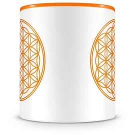 Samunshi® Flower of Life Coffee Cup Height 95 mm / D 82 mm Orange