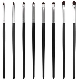 8 PCS Eye Makeup Brushes, Small Makeup Brush Set Mini Eyeshadow Brush Eyeliner Smudge Blending Concealer Smudge Make Up Brushes for Powder Gel Cream Liquid Concealer Corner Highlighter (Black)