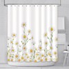 AIBIIN White Daisy Shower Curtain Spring Floral Rustic Farmhouse Blossom