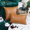 BRAWARM Faux Leather Throw Pillow Covers 12 X 20 Inches,