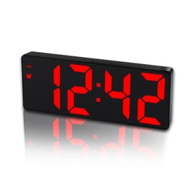 IOJBKI Digital Alarm Clock for Bedroom,Mirror Surface LED Electronic Clocks,Adjustable Brightness, Snooze Model,Voice Control,12/24H Display,Alarm Clock for Kids,Office,Table,Nightstand