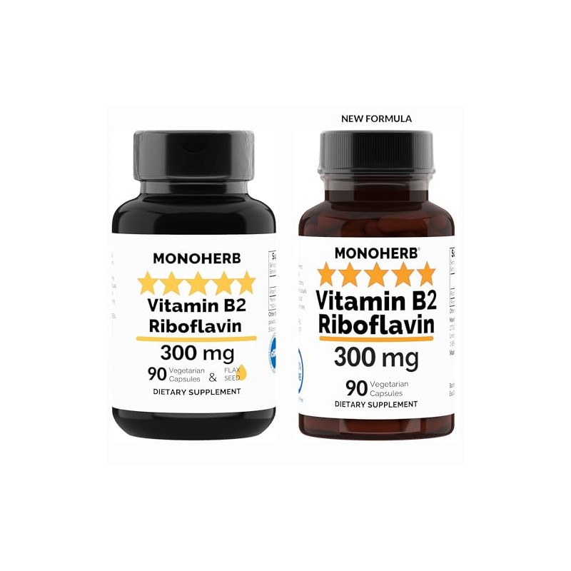 MONOHERB Vitamin B2 300 mg Riboflavin - Against Migraine -