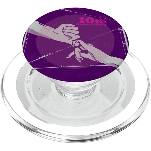 10 Years 10th WEDDING ANNIVERSARY romantic holding hands PopSockets PopGrip