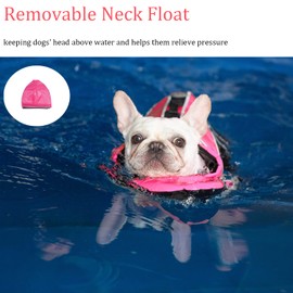 Mklhgty Dog Life Jacket, Reflective Dog Life Vest with Removable Neck Float High Buoyancy for Swimming and Boating, Ripstop Pet Safety Swimsuit Rescue Handle for Small Medium Large Dogs