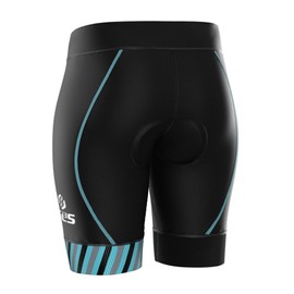 SLS3 Triathlon Shorts Women - Slim Athletic Tri Shorts Women for All Abilities - Super Comfy Short Triathlon Femme (Black/Blue, Large)