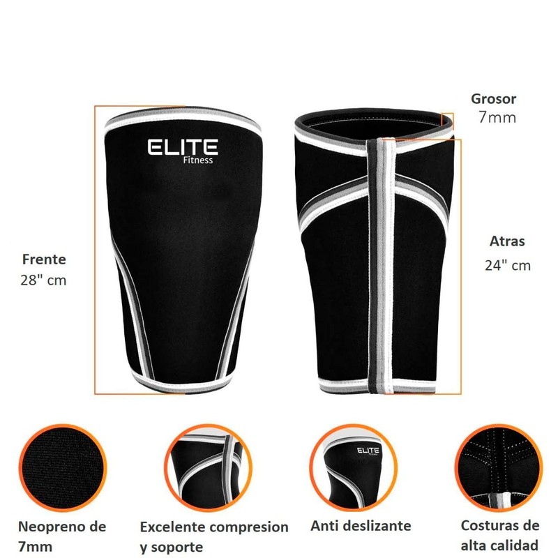 Rodilleras de compresion de 7mm(PAR), ideales para crossfit, gimnasio, y