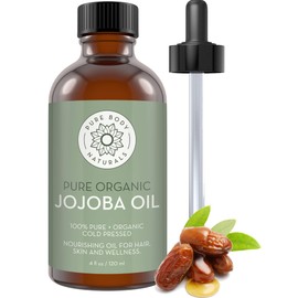 Jojoba Oil by Pure Body Naturals, 4 Fluid Ounces - 100% Pure, Organic, Cold Pressed Jojoba Oil - Premium Carrier Oil - Wonderful for Skin, Hair & Nails - All Natural Anti-Inflammatory Oil