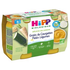 HiPP Garden Delicacies Zucchinis Vegetables Gratin From 8 Months Organic 2 Pots