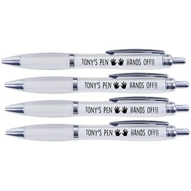 Tony's Pen Hands Off!!, 4 Printed PENS for Tony