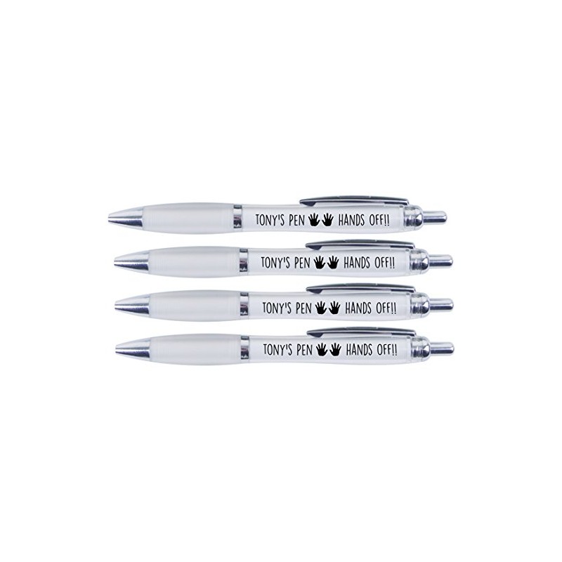 Tony's Pen Hands Off!!, 4 Printed PENS for Tony