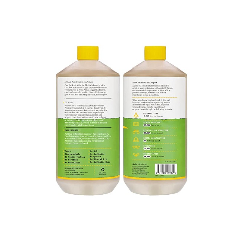 ALAFFIA Coconut Bubble Bath, 32 FZ