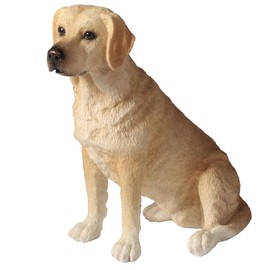 Veronese Design 5 7/8 Inch Sitting Yellow Labrador Retriever Resin Animal Figurine Hand Painted Dog Collectible Gift