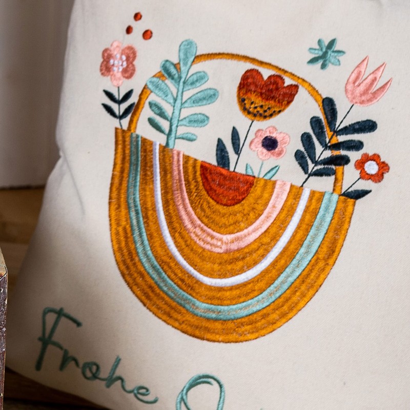 Papierdrachen Cushion Cover for Easter Decoration in Boho Style –